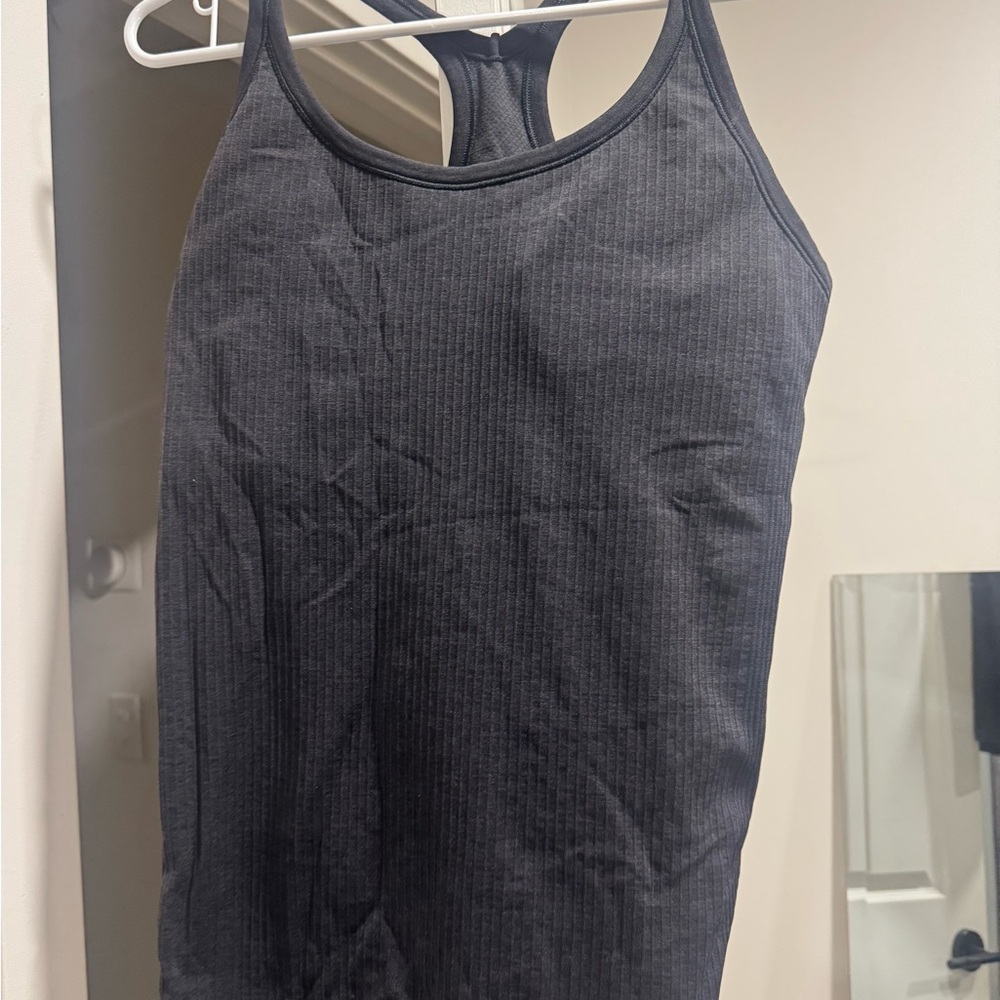 Lululemon Dark Gray and Black racer back tank tops